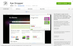 Chrome extensions for selecting colors, Eyedropper