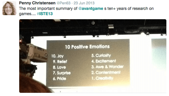 Ten Postive Emotions while Gaming