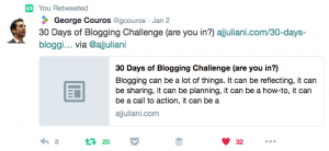 Tweet on 30 Day Blog Challenge 2017-01-04 14.36.24