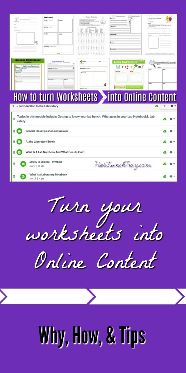 Worksheets into Online Content