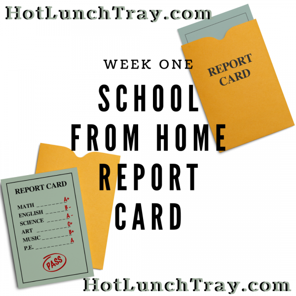 WEEK ONE School from Home Report Card INSTA