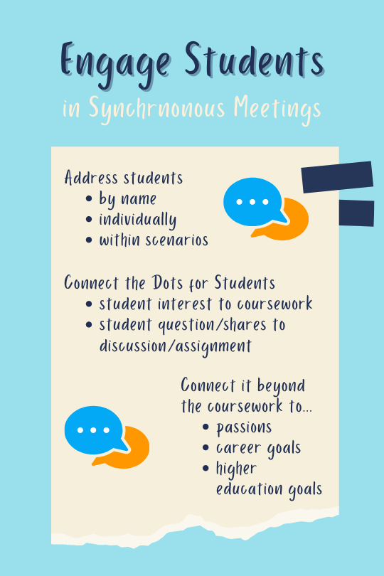 Engage Students in Synchronous Meetings infographic